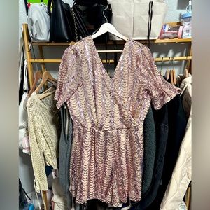 Rose Gold Sparkly Sequin Dress Charlotte Russe Plus Size 16-18